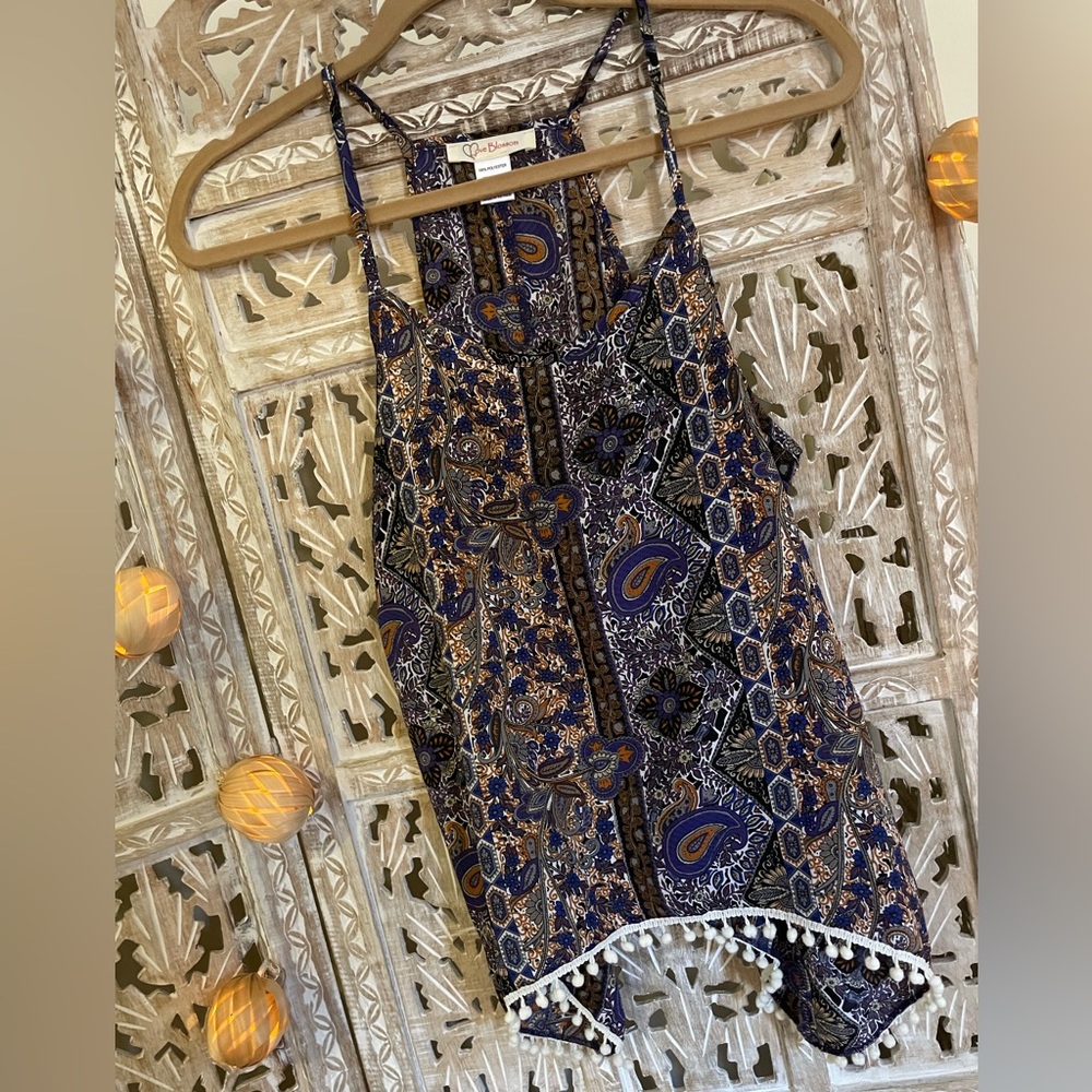 Open back paisley summer tank